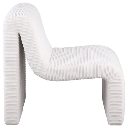 Silla Drayton tapizada curva sin brazos, color marfil