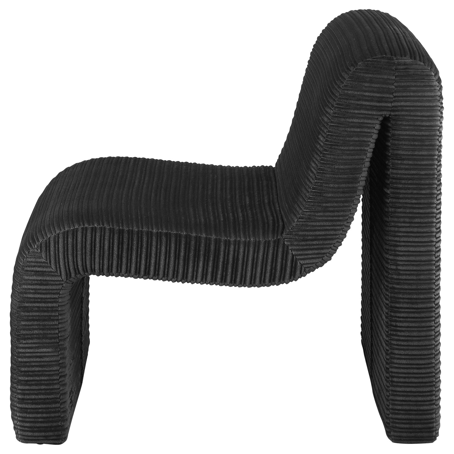 Silla Drayton tapizada curva sin brazos, color marfil