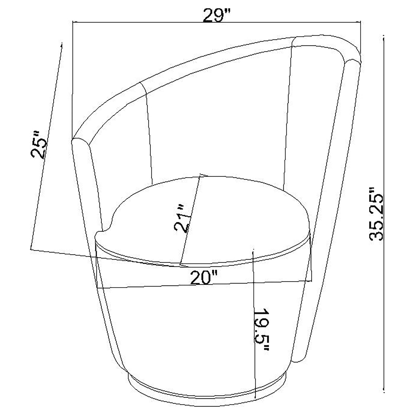 Silla giratoria tapizada Nueva con respaldo curvo en gris paloma