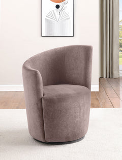 Nueva Upholstered Swivel Chair Curved Backrest Dove Grey