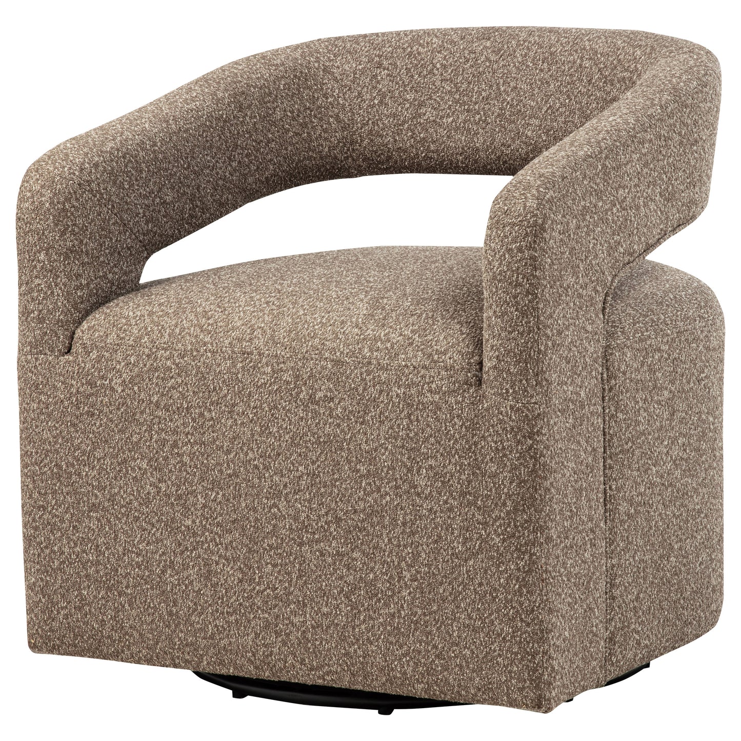 Westhill Boucle Upholstered Swivel Accent Chair Rocky Road