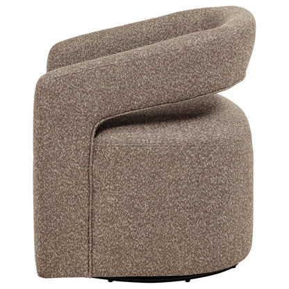 Westhill Boucle Upholstered Swivel Accent Chair Rocky Road