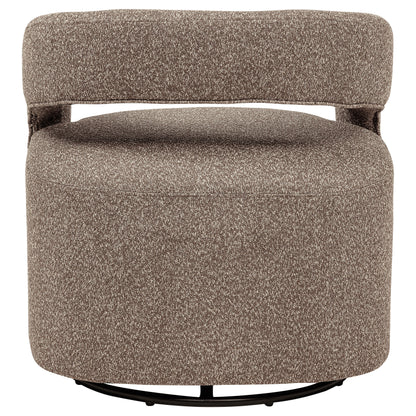 Westhill Boucle Upholstered Swivel Accent Chair Rocky Road