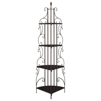 Poppy 74-inch 4-shelf Corner Bookshelf Copper and Cappuccino