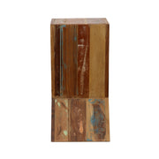 Mesa auxiliar decorativa Lily de madera maciza recuperada, color natural