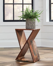 Mesa auxiliar decorativa Lily de madera maciza recuperada, color natural