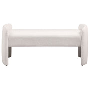 Banco decorativo tapizado en terciopelo Peoria color marfil