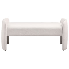 Banco decorativo tapizado en terciopelo Peoria color marfil