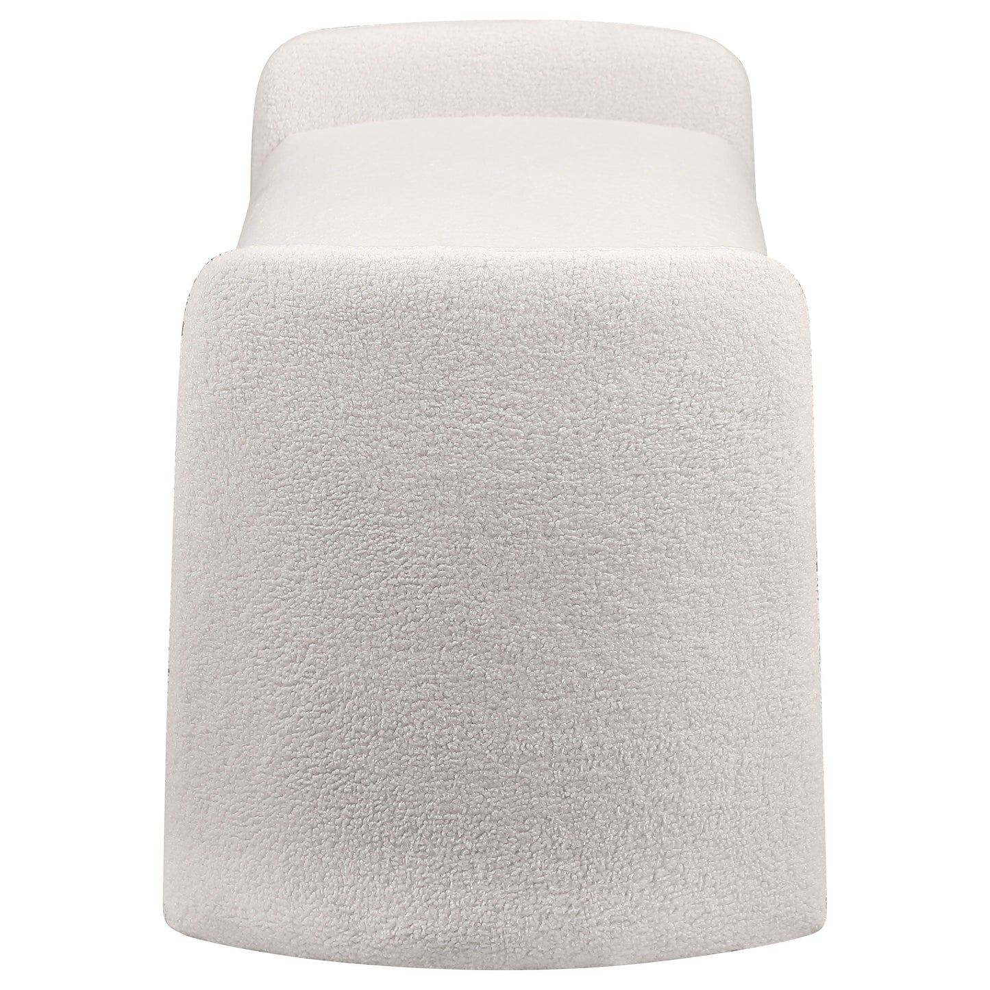 Banco decorativo tapizado en terciopelo Peoria color marfil