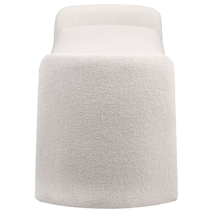 Banco decorativo tapizado en terciopelo Peoria color marfil