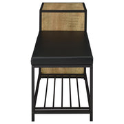 Martino Shoe Storage Entryway Bench with Cabinet Mango and Black