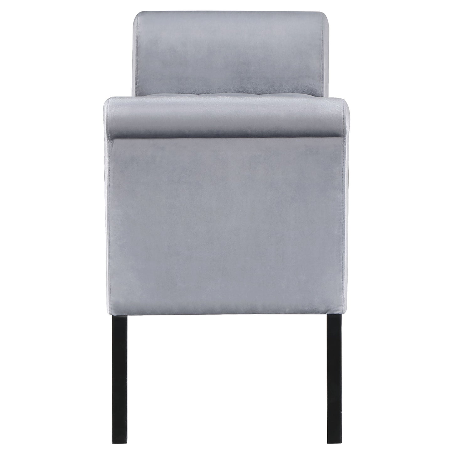 Farrah Velvet Upholstered Rolled Arm Storage Bench Beige