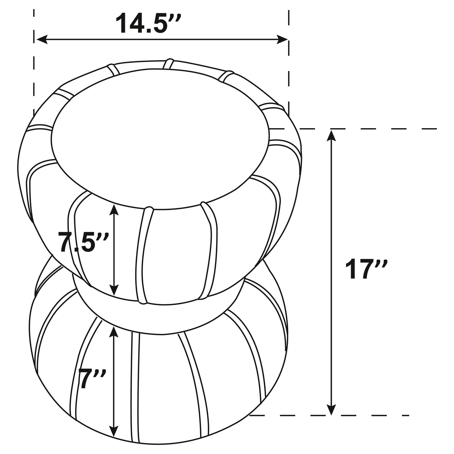 Otomana redonda tapizada Sora color baya