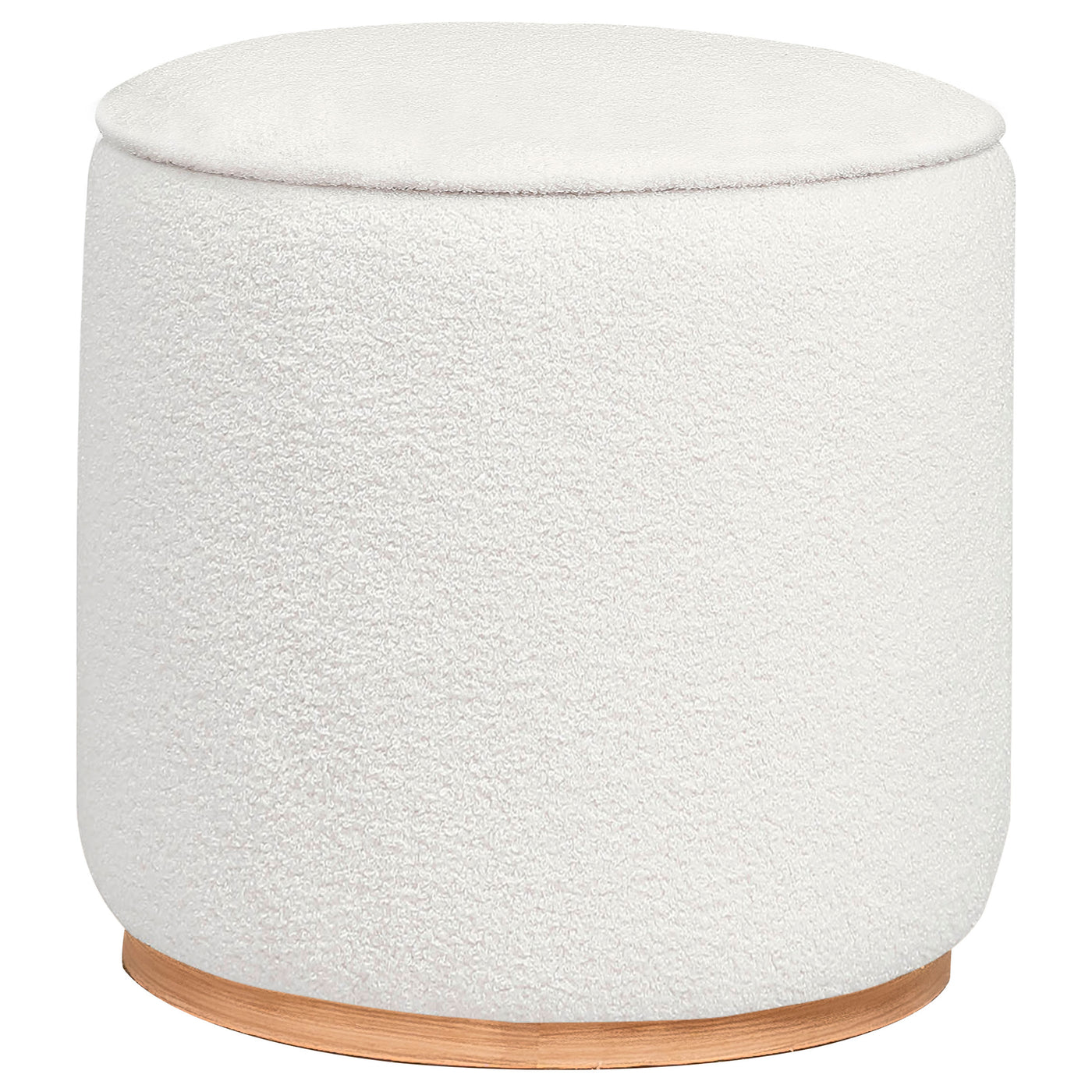 Zena Round Ottoman in White Finish