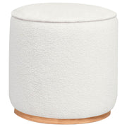 Zena Round Ottoman in White Finish