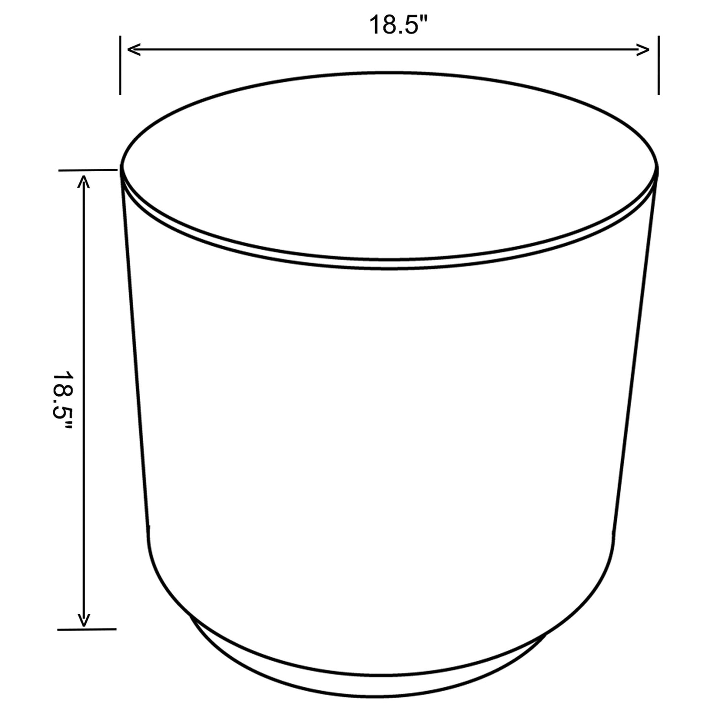 Otomana redonda tapizada en piel de oveja sintética Zena, color negro