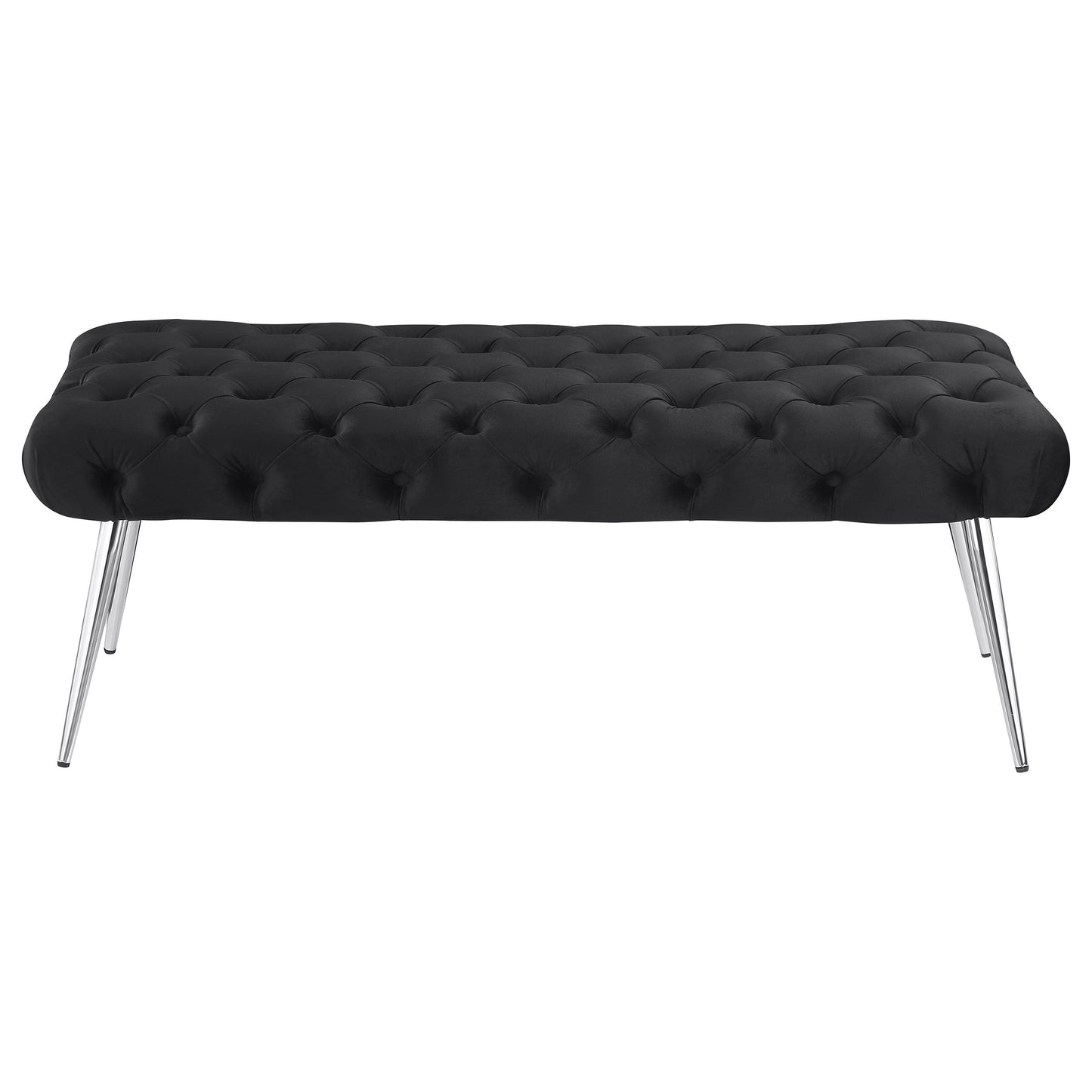 Ella Upholstered Tufted Bench Metal Legs Rust