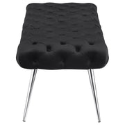 Ella Upholstered Tufted Bench Metal Legs Rust