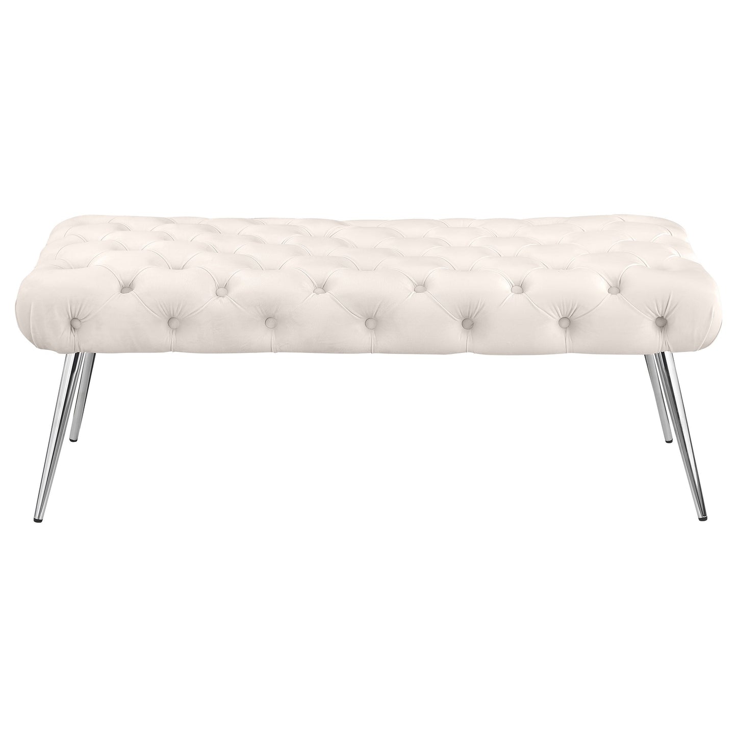 Ella Upholstered Tufted Bench Metal Legs Rust