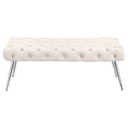 Ella Upholstered Tufted Bench Metal Legs Rust