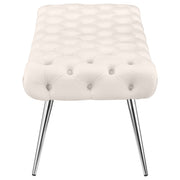 Ella Upholstered Tufted Bench Metal Legs Rust