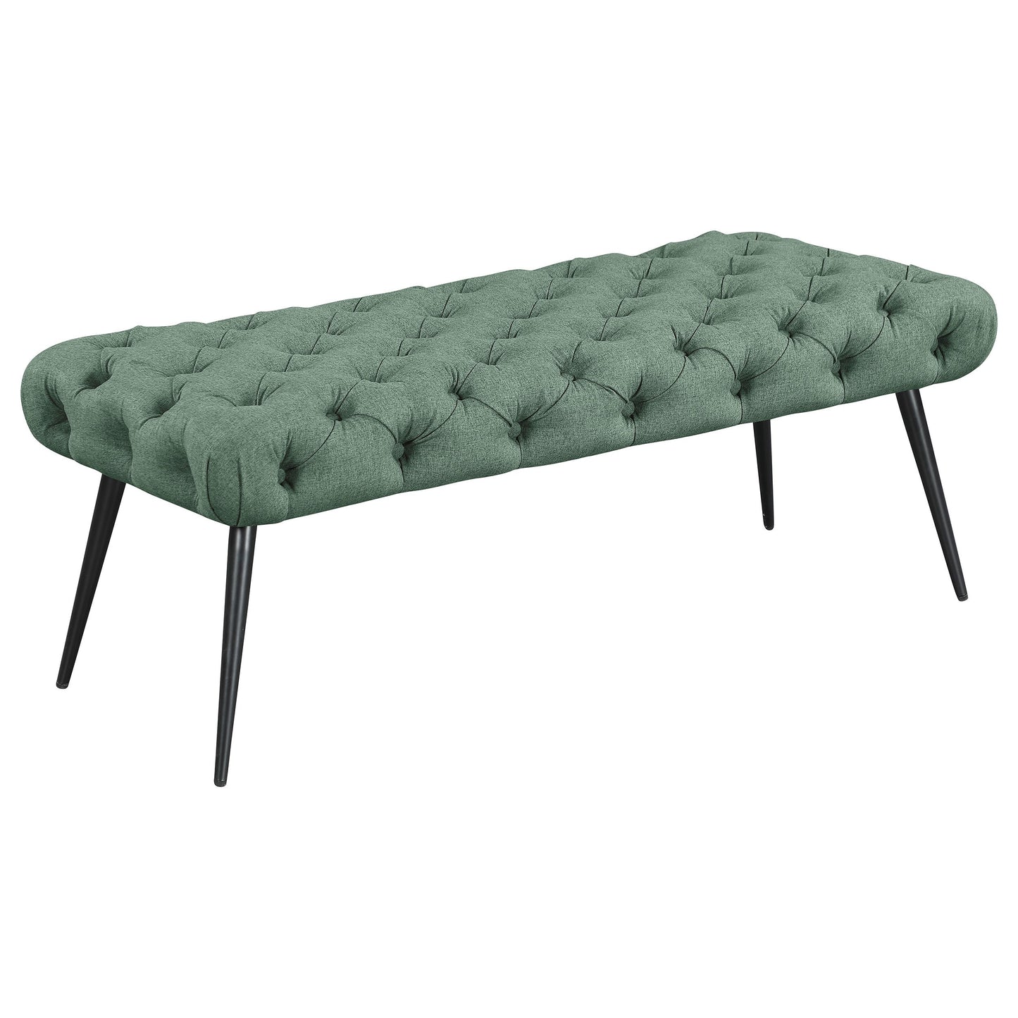 Ella Upholstered Tufted Bench Metal Legs Rust