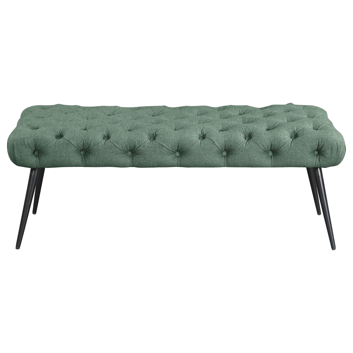 Ella Upholstered Tufted Bench Metal Legs Rust