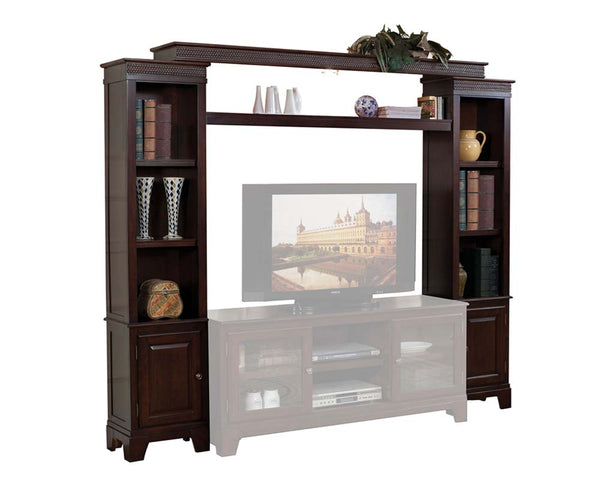 Halden Transitional Entertainment Center with Shelving