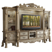 Dresden Entertainment Center - Gold Patina & Bone