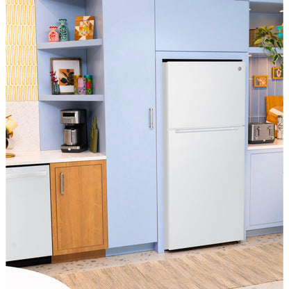  GE 30-inch, 21 cu. ft. Freestanding Top Freezer Refrigerator with Garage-Ready Performance GPS21KGZWW IMAGE 10