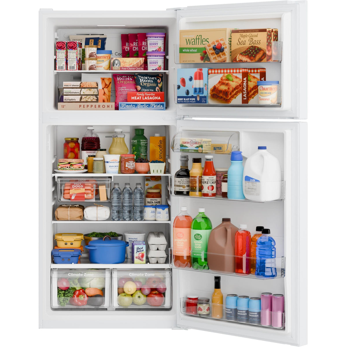 GE 30-inch, 21 cu. ft. Freestanding Top Freezer Refrigerator with Garage-Ready Performance GPS21KGZWW IMAGE 4