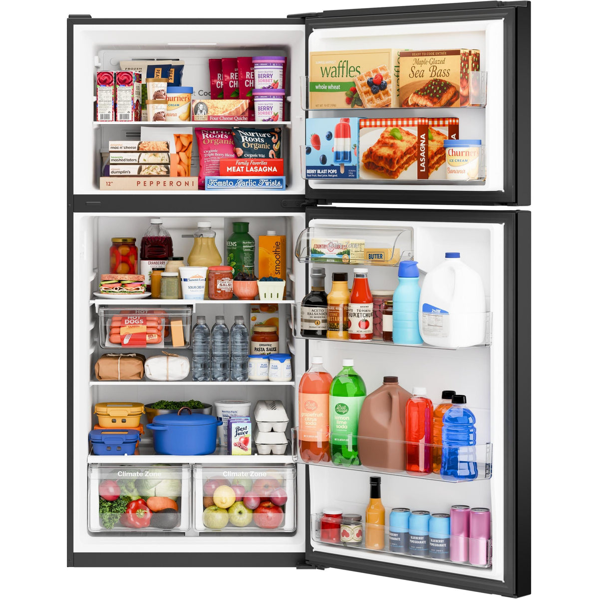  GE 30-inch, 21 cu. ft. Freestanding Top Freezer Refrigerator with Garage-Ready Performance GPS21KGZBB IMAGE 4