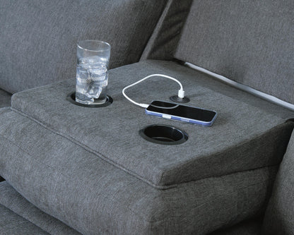 Tarrant Reclining Sofa with Drop Down Table