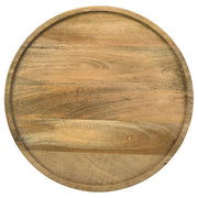 Mesa auxiliar redonda Ixia de madera maciza de mango con acento y tinte negro