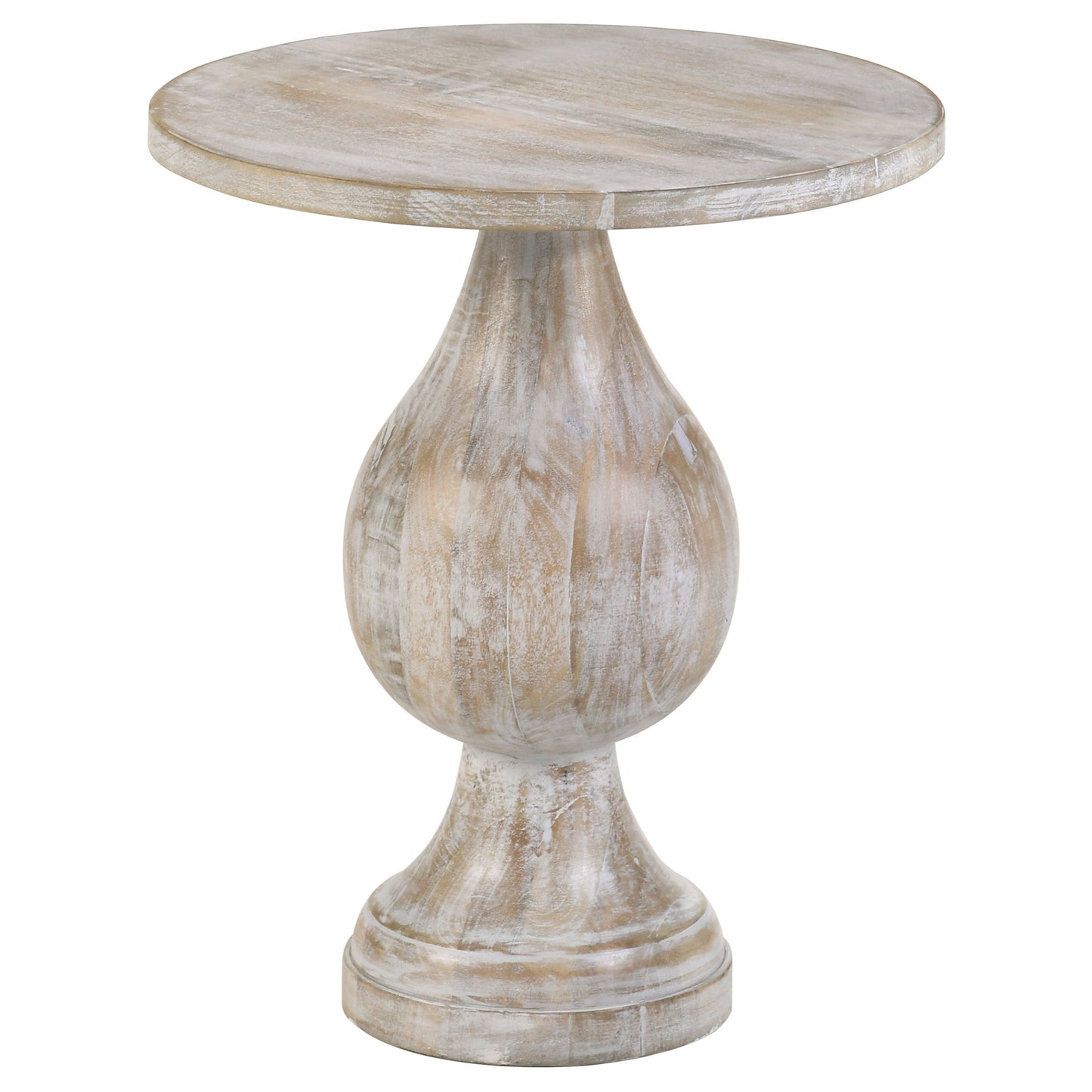 Dianella Round Pedestal Base Accent Side Table Black Stain