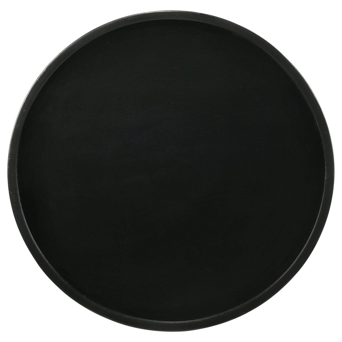 Mesa auxiliar redonda Ixia de madera maciza de mango con acento y tinte negro