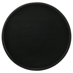 Mesa auxiliar redonda Ixia de madera maciza de mango con acento y tinte negro
