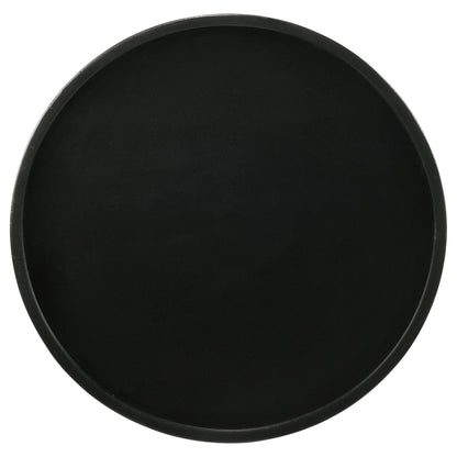 Mesa auxiliar redonda Ixia de madera maciza de mango con acento y tinte negro