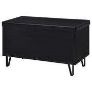 Banco de almacenamiento para zapatos acolchado de dos puertas para entrada Brixton, color negro