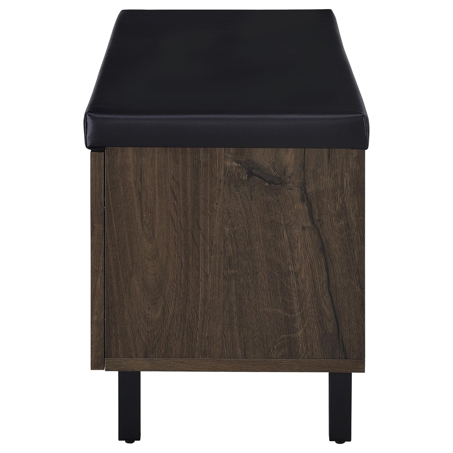 Banco de almacenamiento para zapatos acolchado de dos puertas para entrada Brixton, color negro