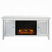 Mueble de TV Noralie Glam con chimenea y patas cónicas