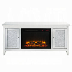 Mueble de TV Noralie Glam con chimenea y patas cónicas