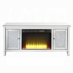 Mueble de TV Noralie Glam con chimenea y patas cónicas