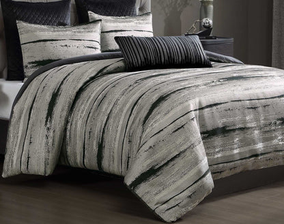 Ashbryn & Taffenbrook Queen Upholstered Panel 4PC Bedroom Set with Comforter Kit