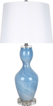 Azure Elegance Art Glass Table Lamp (Case Pack 2)