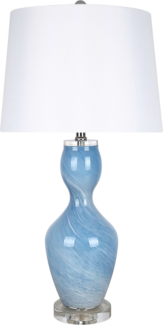 Azure Elegance Art Glass Table Lamp (Case Pack 2)