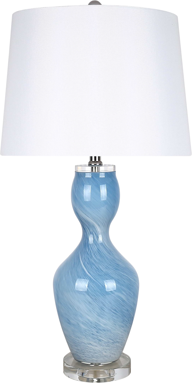Azure Elegance Art Glass Table Lamp (Case Pack 2)