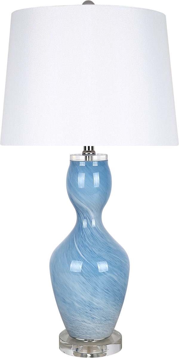 Azure Elegance Art Glass Table Lamp (Case Pack 2)