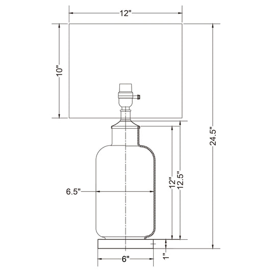 Aisha 25-inch Drum Shade Glass Table Lamp Antique Brass