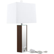 Lámpara de mesa con espejo cónico cuadrado de 30 pulgadas Elena, color marrón